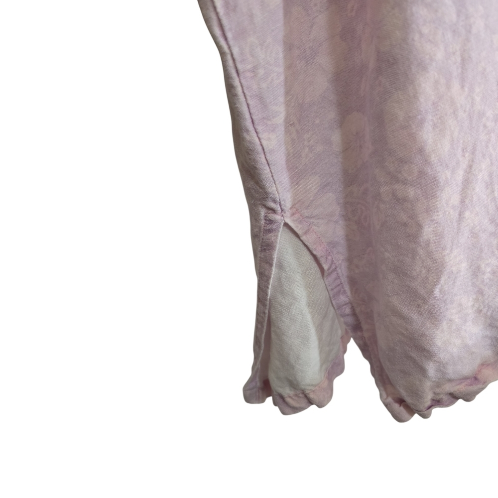 Kulani Kinis Relaxed Linen Button Front Shirt Hibiscus Haze Medium - Picture 5 of 8